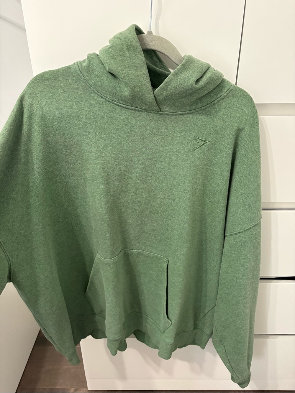 Gymshark Men's Crewneck Hoodie in Heather Olive Green
